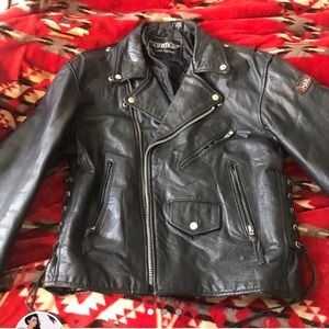 Vintage leather motorcycle jacket